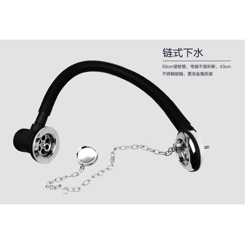 陶瓷浴缸排水管配件 旋转式下水器铜塑料伸缩下水器