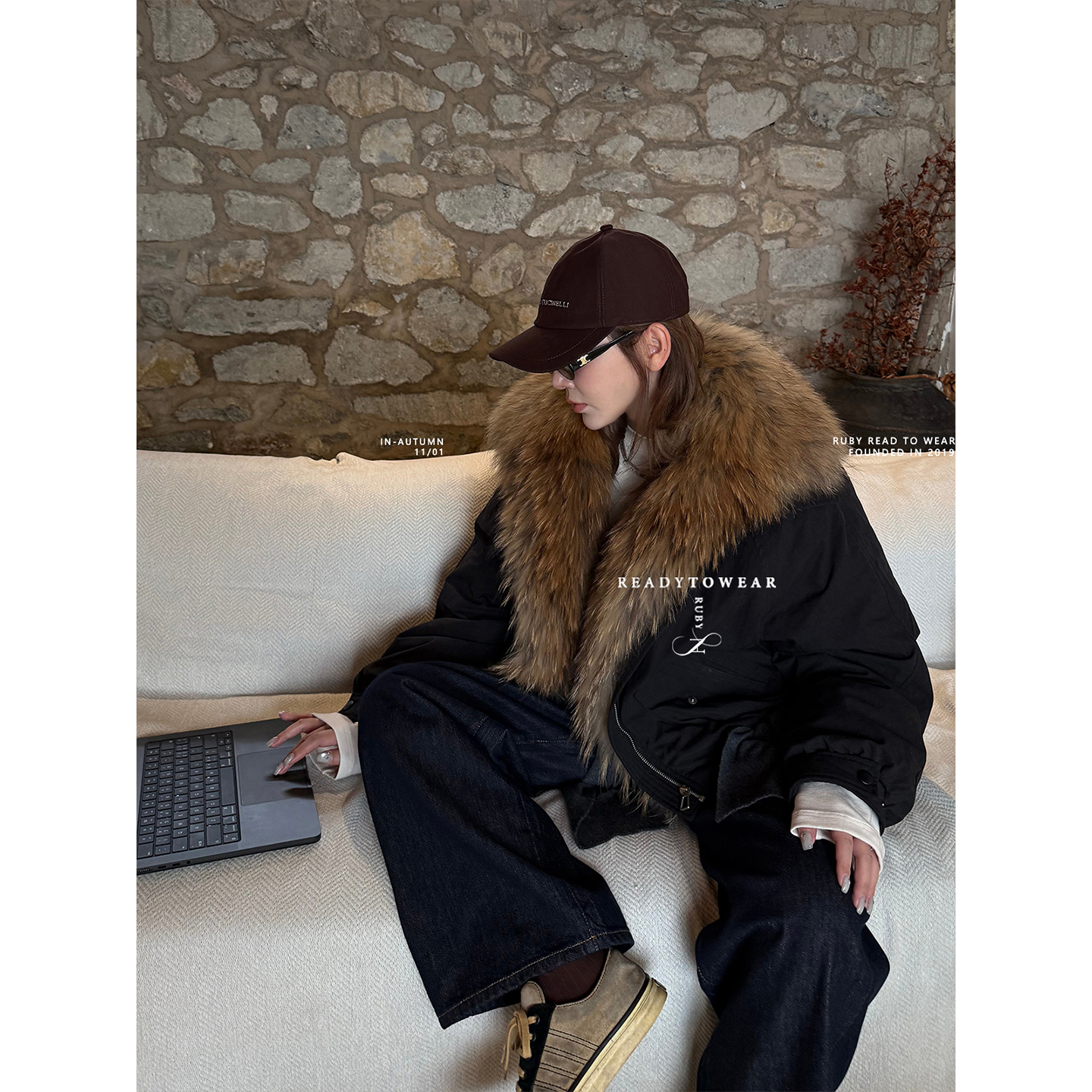 Rubyoffice 2025秋冬新款可拆卸羽绒服女设计感小众宽松保暖外套