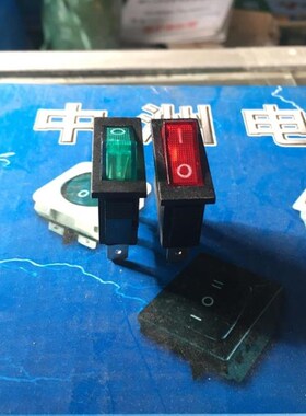 KCD3-11-V带灯船型开关3铜脚250V15A饮水机电炒锅电热锅开关红绿