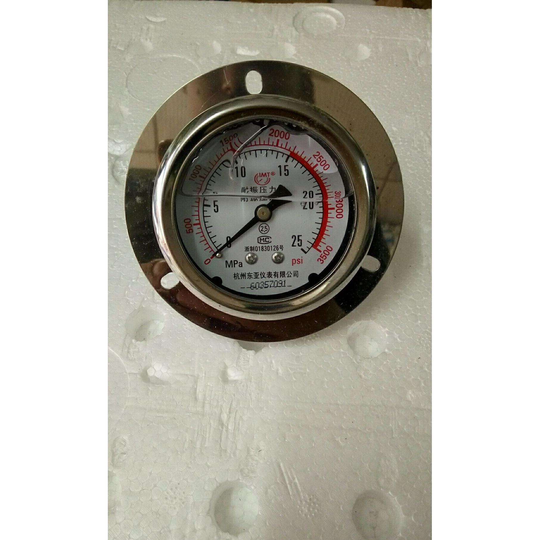 耐震压力表 轴向带边 YN100ZT 60KG 800PSI 3/8螺纹