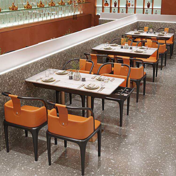 简约咖啡厅椅主题茶餐厅餐饮桌椅编藤铁艺沙发组合卡座商用