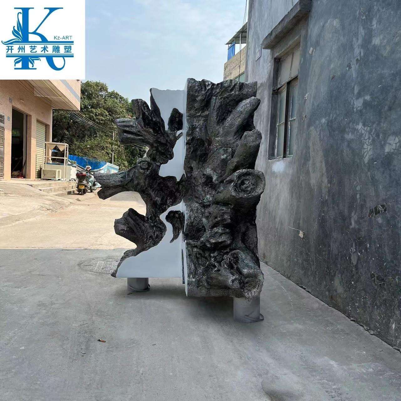 盆栽造景仿真木头玻璃钢盆景装饰树根庭院园林景观雕塑装置摆件品