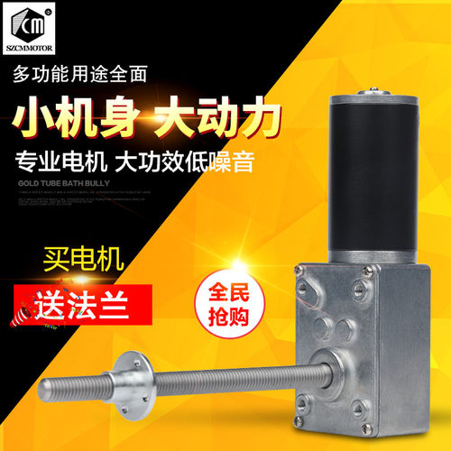 5840-31ZY 蜗轮蜗杆减速电机 螺杆电机 M8螺杆轴 12v24V 自锁电机