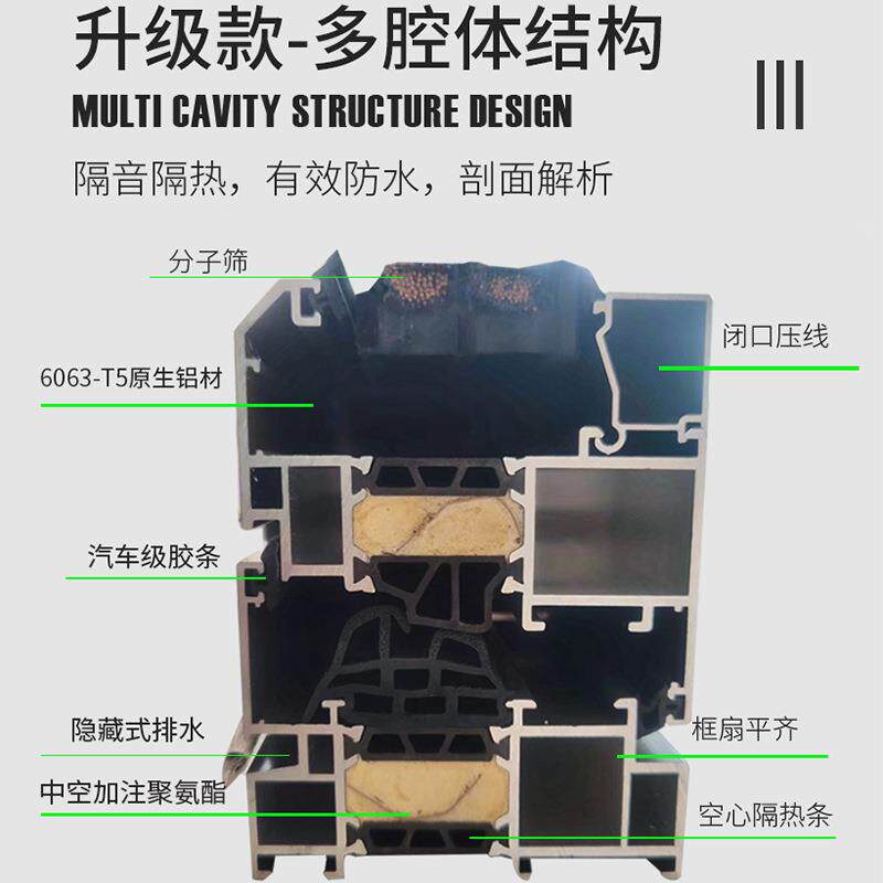 断桥铝铝门窗平开窗内开内倒窗户钢化玻璃窗隔音窗纱窗现代简约