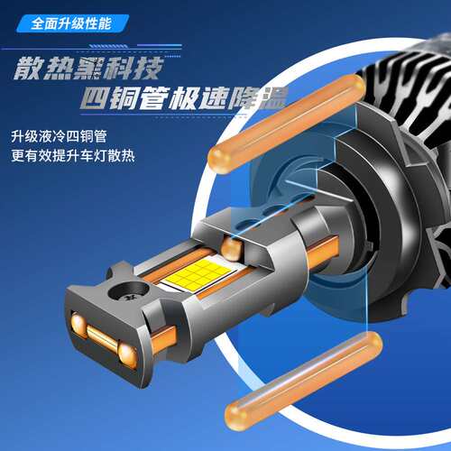 100W四铜管led车灯h7大功率h1h11超亮h4汽车led大灯12V24V通用灯