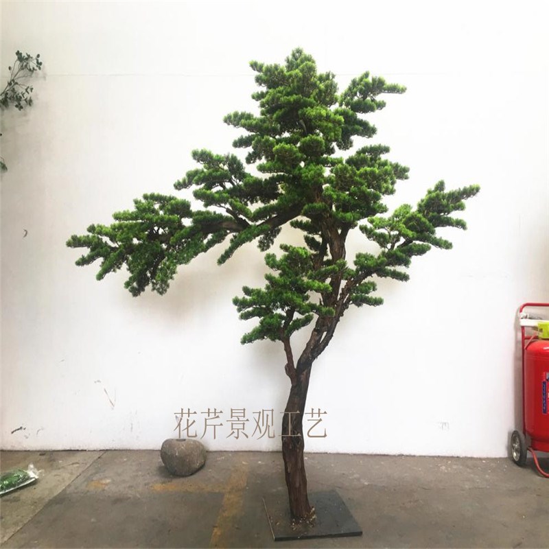 厂家定 制仿真树 绿植盆栽景观仿真迎客松 仿真迎客雪松树