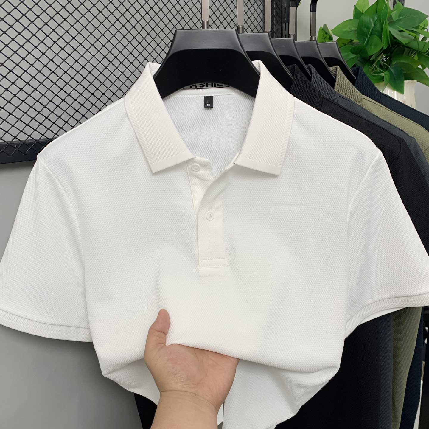 纯白色短袖t恤男上衣百搭POLO衫