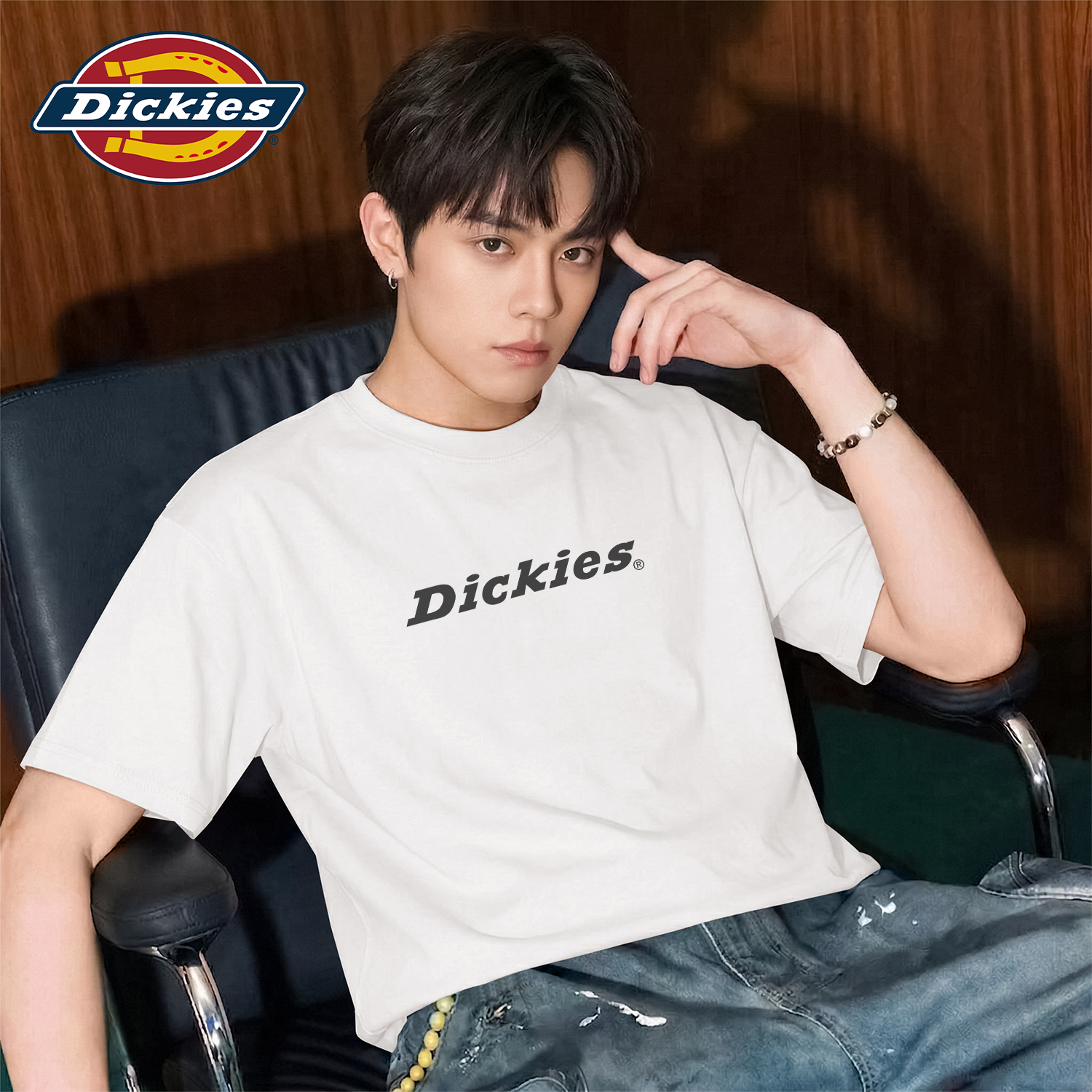 Dickies美式纯棉重磅短袖T恤男款2026新款夏季宽松大码休闲五分袖