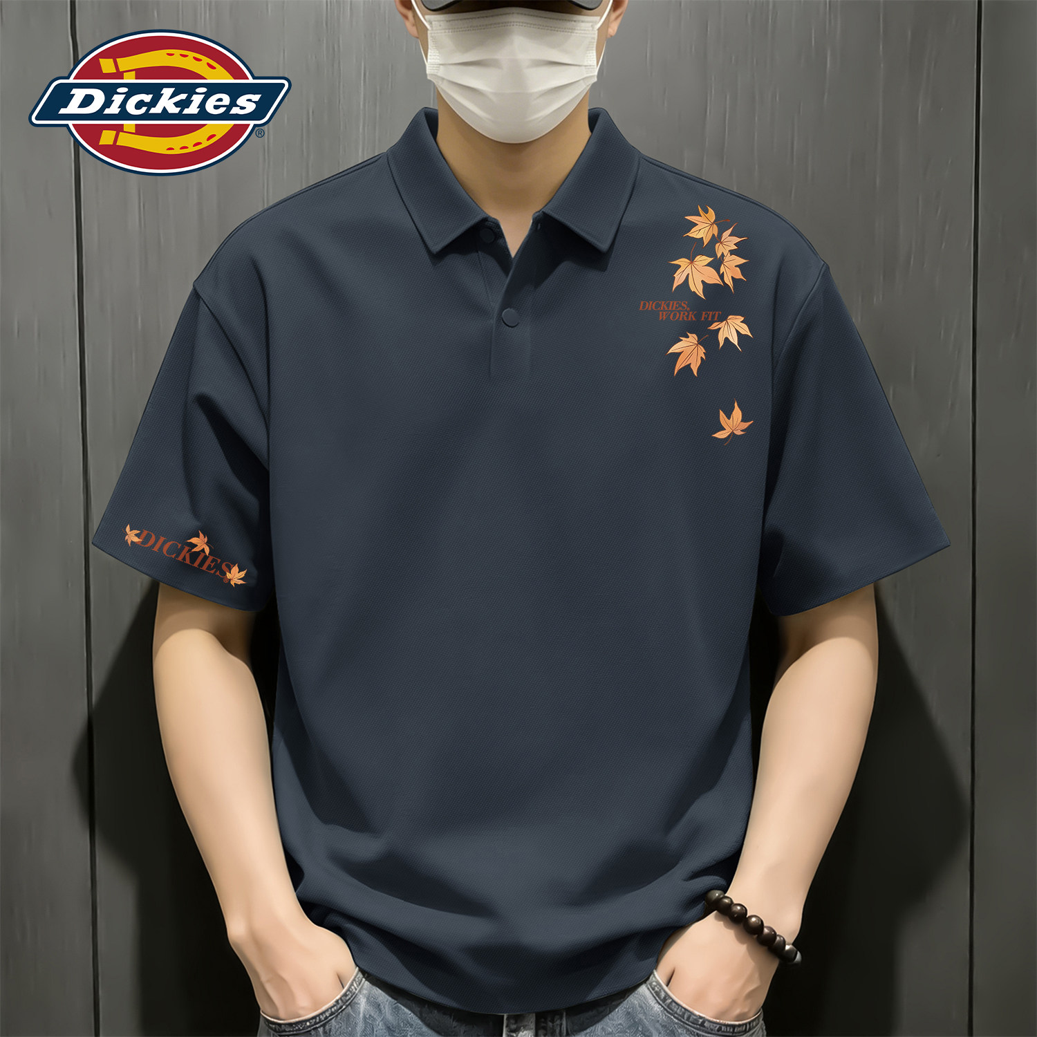 Dickies美式休闲POLO深灰短袖男