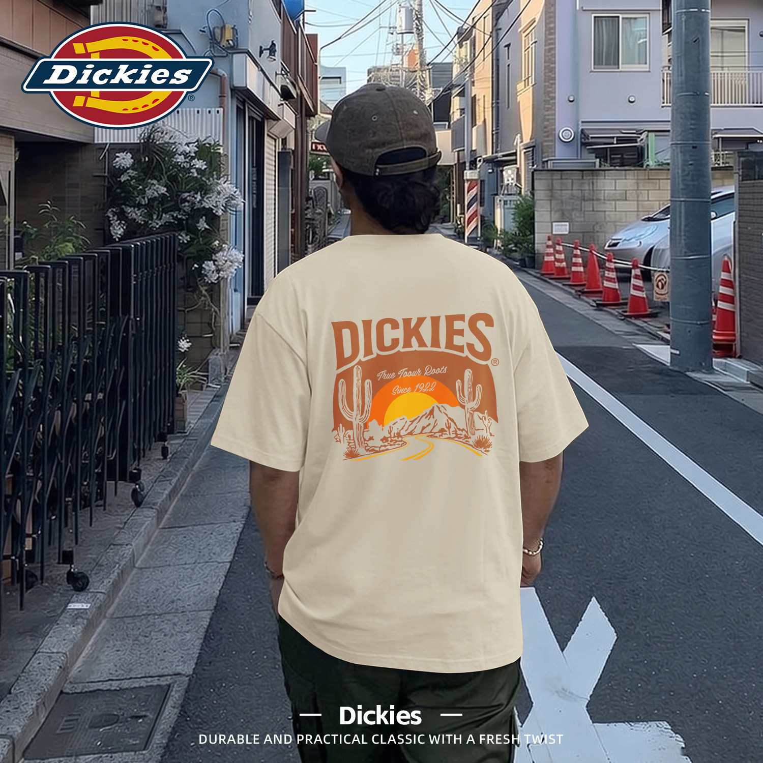 Dickies奶茶色纯棉短袖T恤男士20