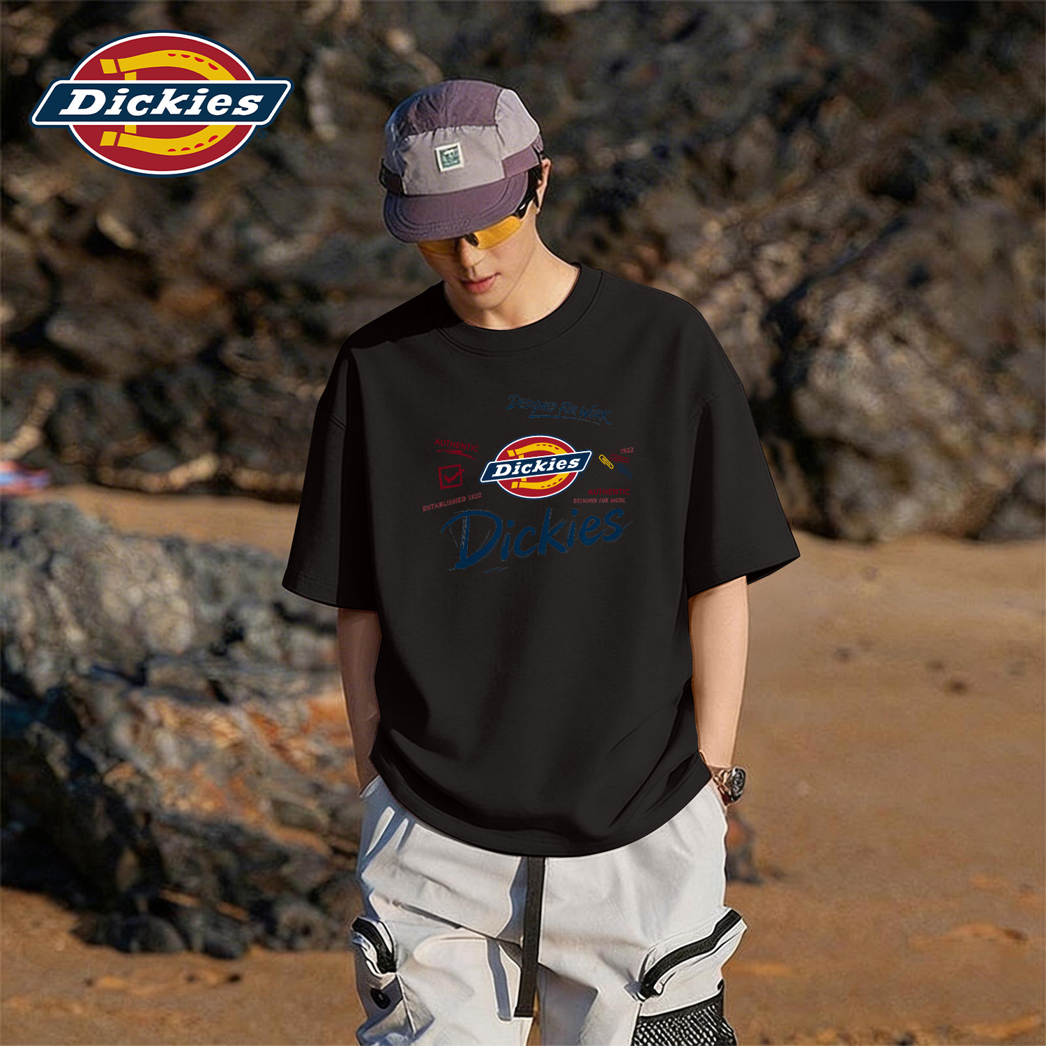 Dickies黑色纯棉短袖T恤男2026