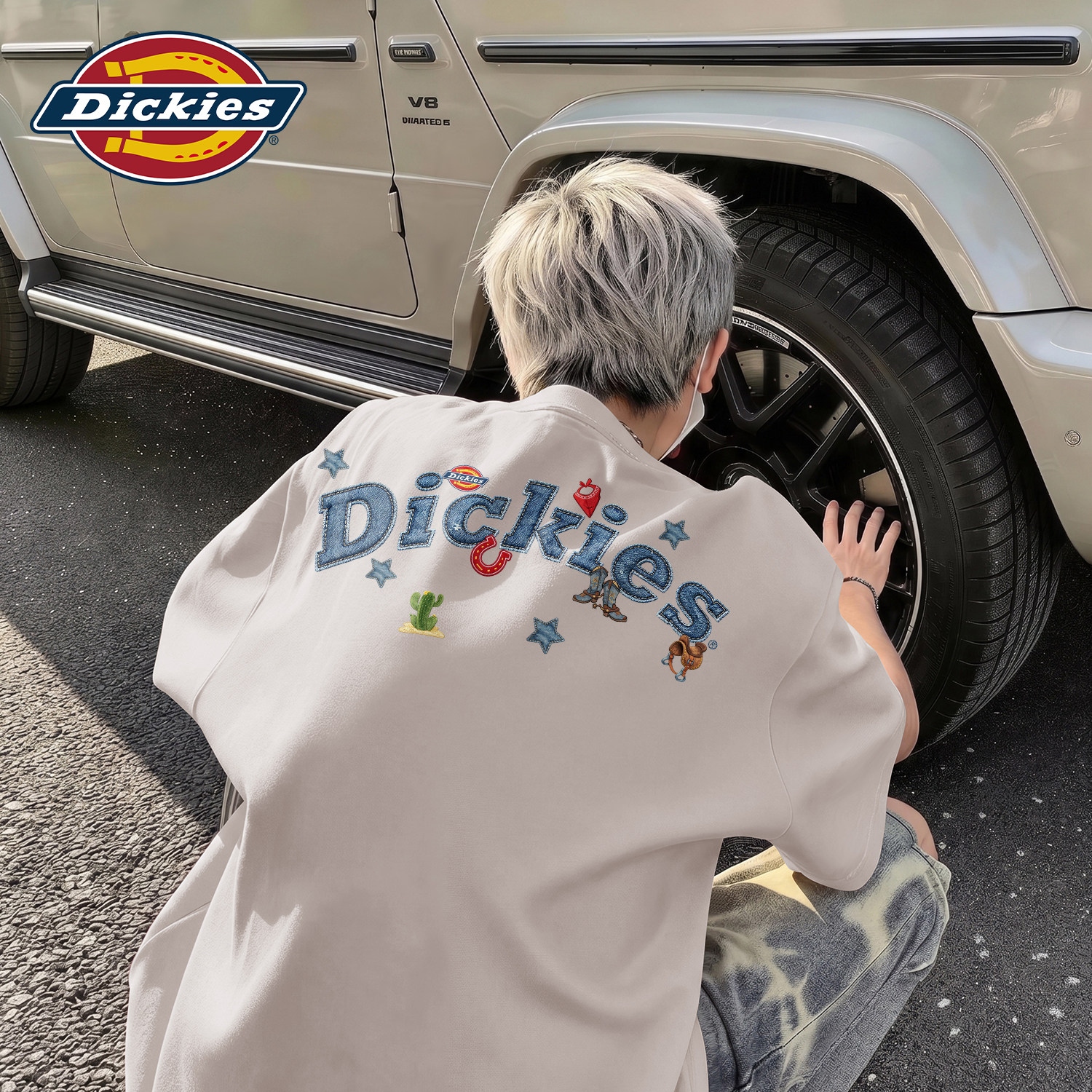 Dickies海鸥灰纯棉短袖T恤男款