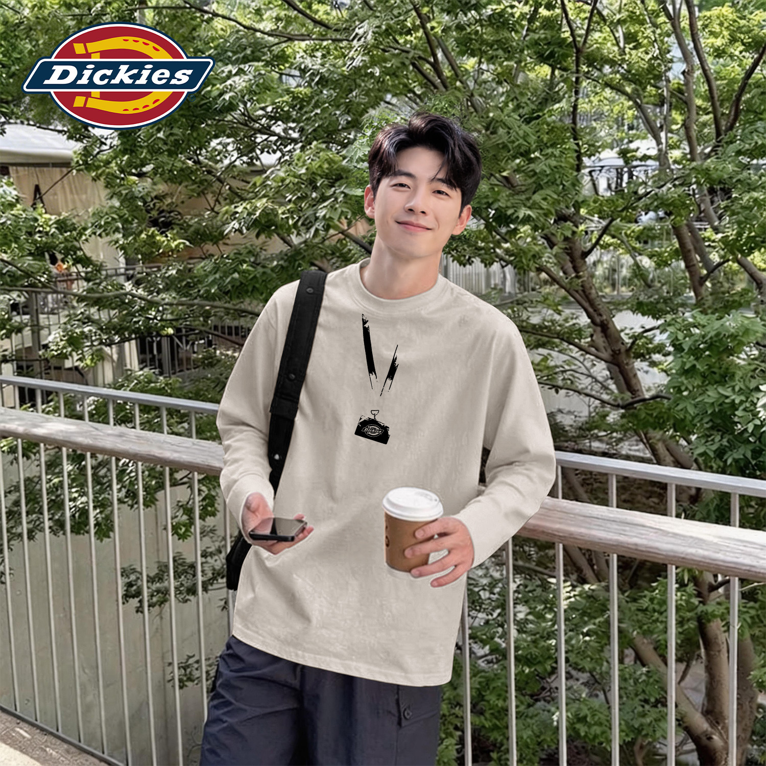 Dickies海鸥灰男生长袖T恤