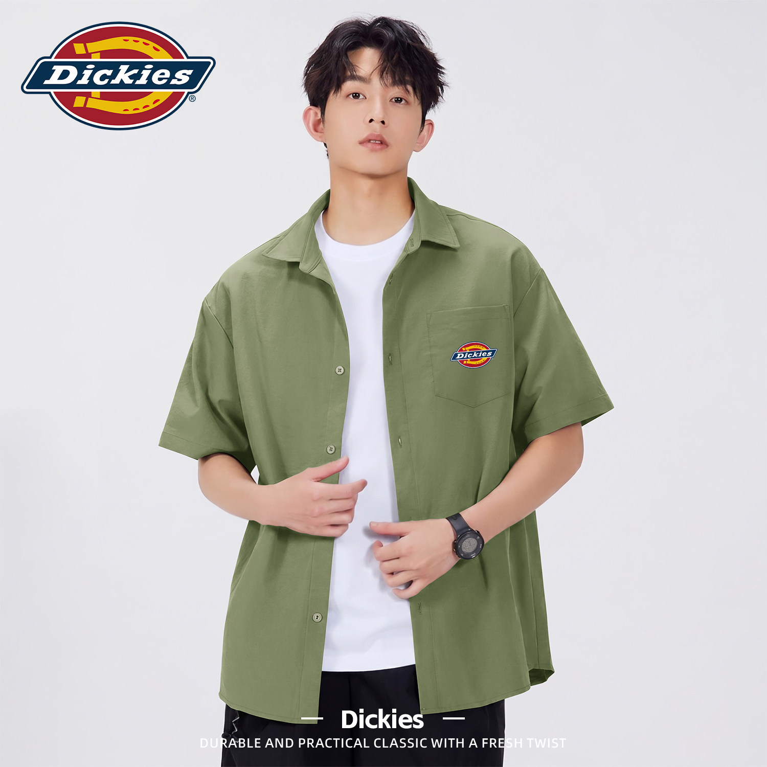 Dickies潮流短袖衬衫男款2026夏