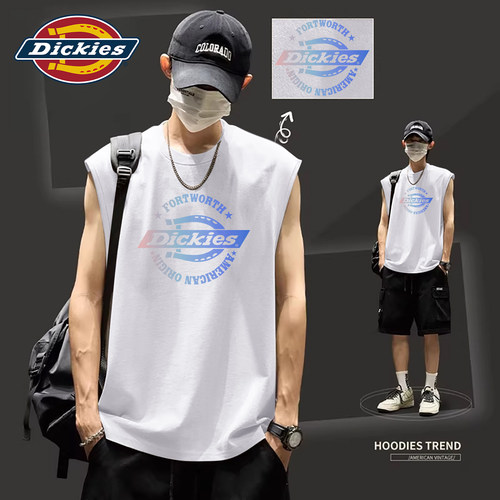 Dickies白色男士健身背心2026夏