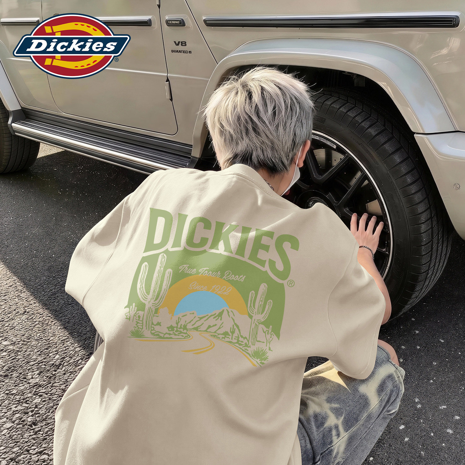 Dickies纯棉短袖T恤男款2026夏季新款青少年夏日穿搭痞帅风五分袖