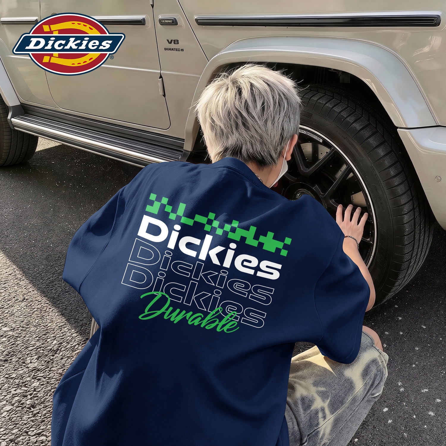 Dickies藏青色男士潮流短袖T恤