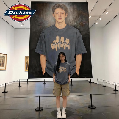 Dickies铁灰色美式纯棉短袖T恤男