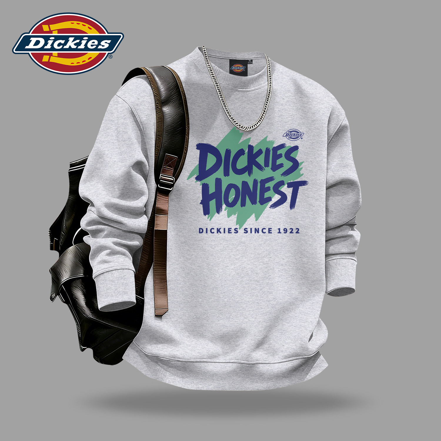 Dickies灰色打底衫圆领卫衣男生