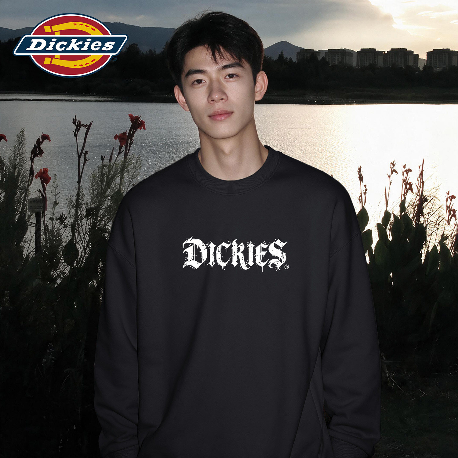 Dickies男士圆领卫衣休闲舒适宽松男装秋季新款痞帅街头高级上衣