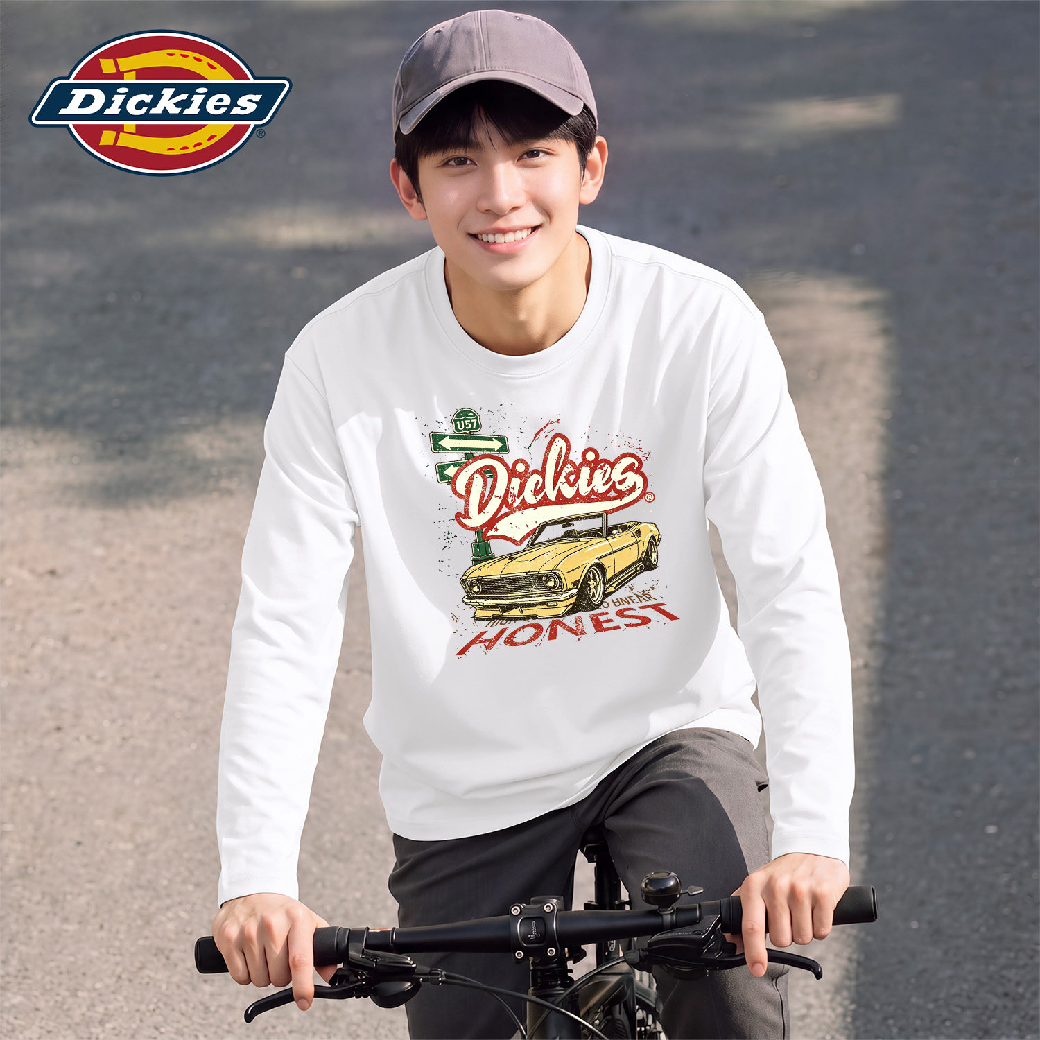 Dickies白色长袖T恤男2026秋季新