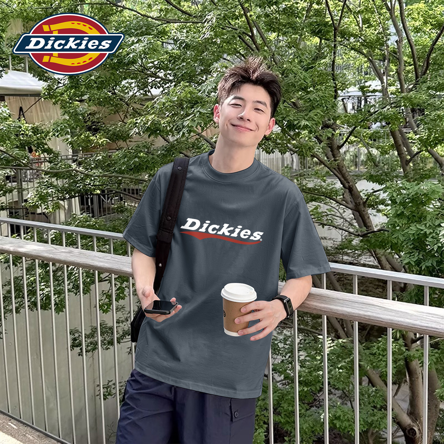 Dickies深灰色纯棉短袖T恤2026夏
