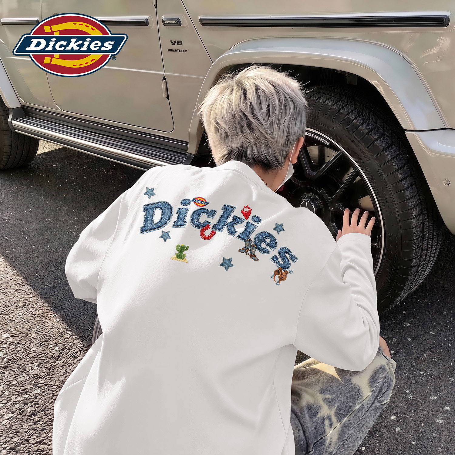 Dickies白色纯棉长袖T恤2026秋