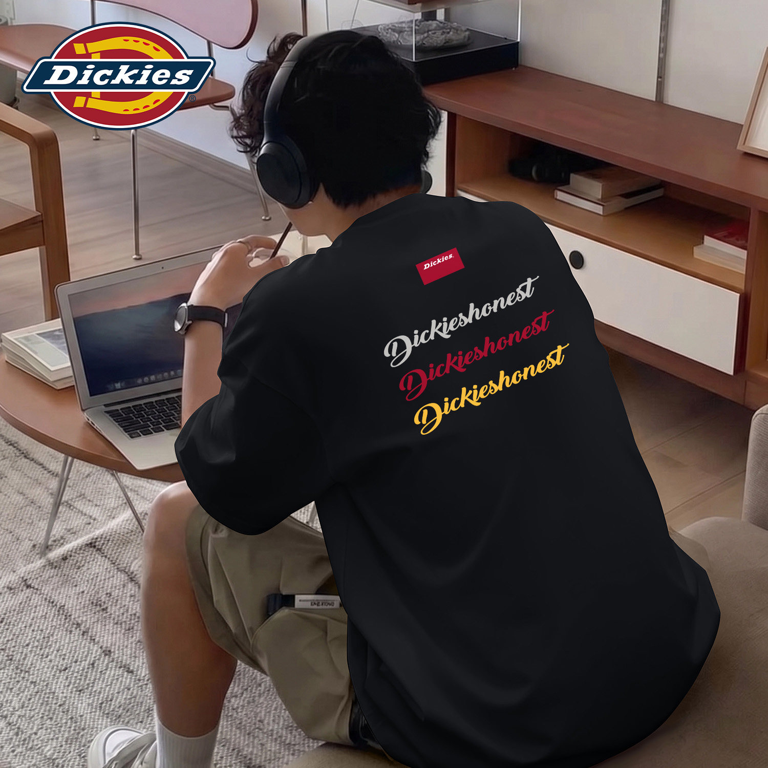 Dickies黑色纯棉短袖T恤男生2026