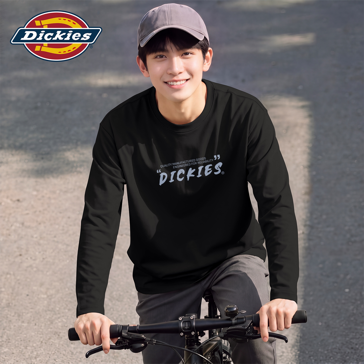 Dickies黑色字母印花男生纯棉长