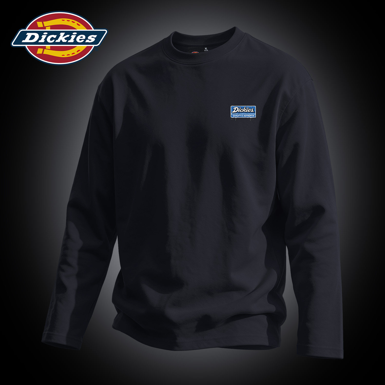 Dickies黑色男生纯棉长袖T恤秋季