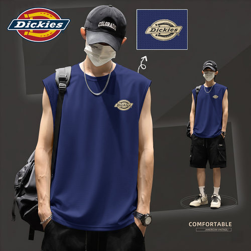 Dickies蓝色潮流无袖背心男士