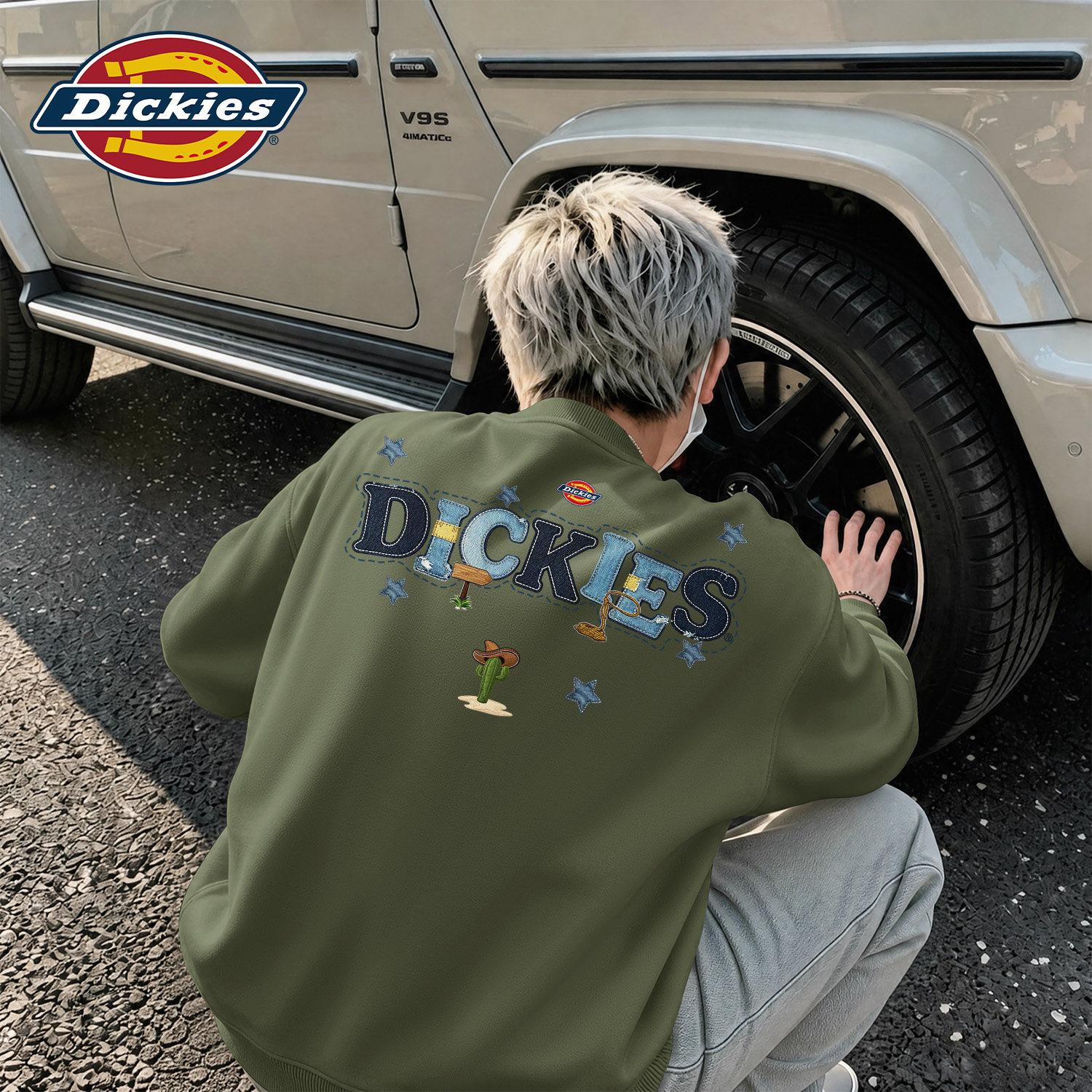 Dickies美式重磅潮流圆领卫衣男