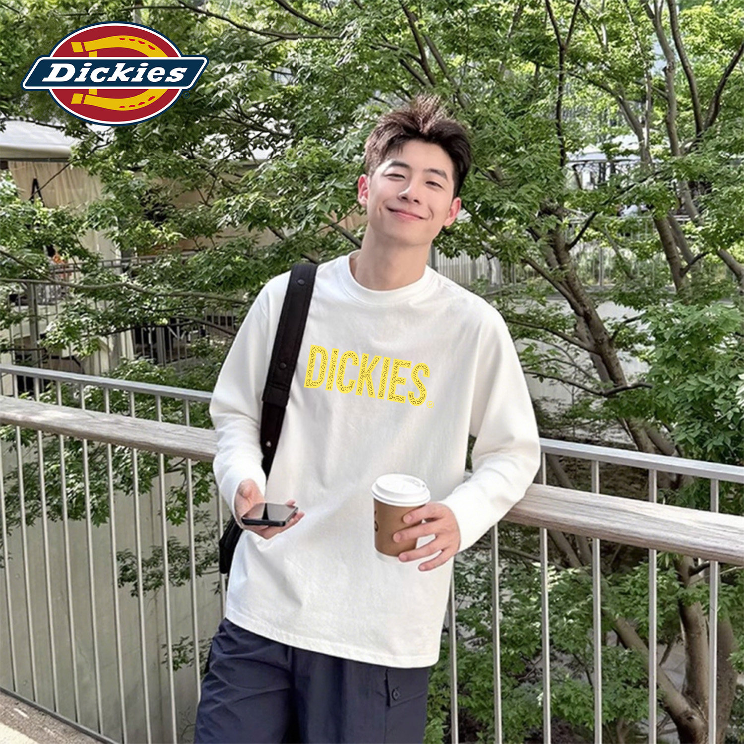 Dickies白色长袖T恤2026秋季新款