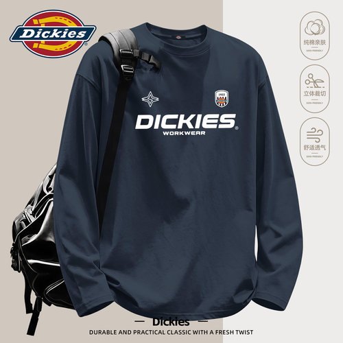 Dickies藏青色长袖T恤男士2026秋