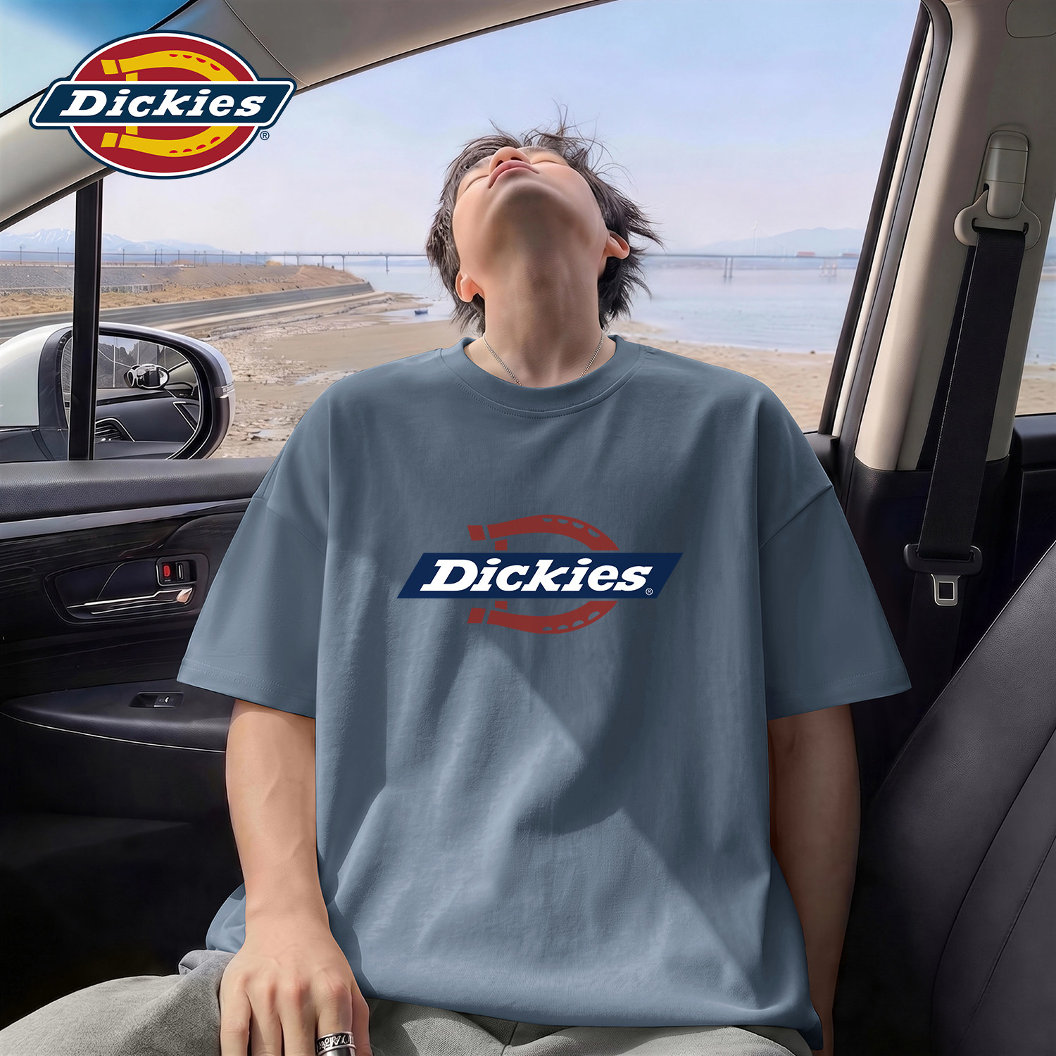 Dickies铁灰色男士纯棉短袖t恤