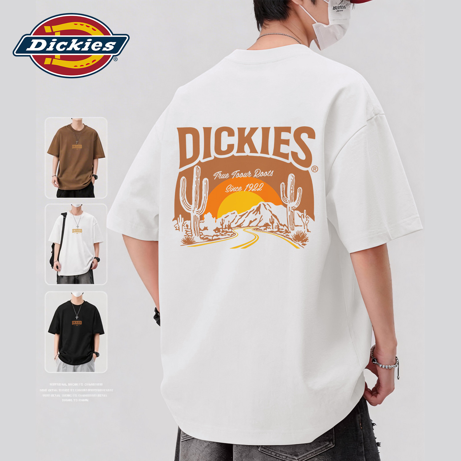 Dickies白色纯棉美式短袖T恤男士
