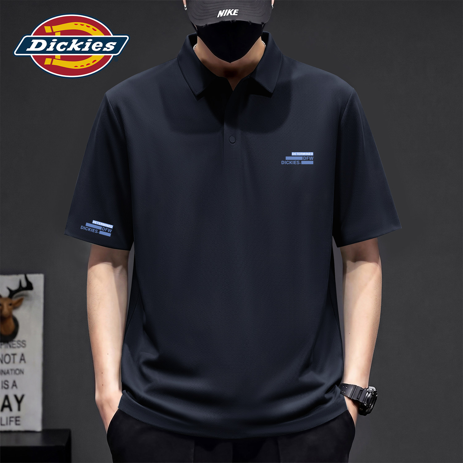 Dickies深蓝色男生高级感Polo衫