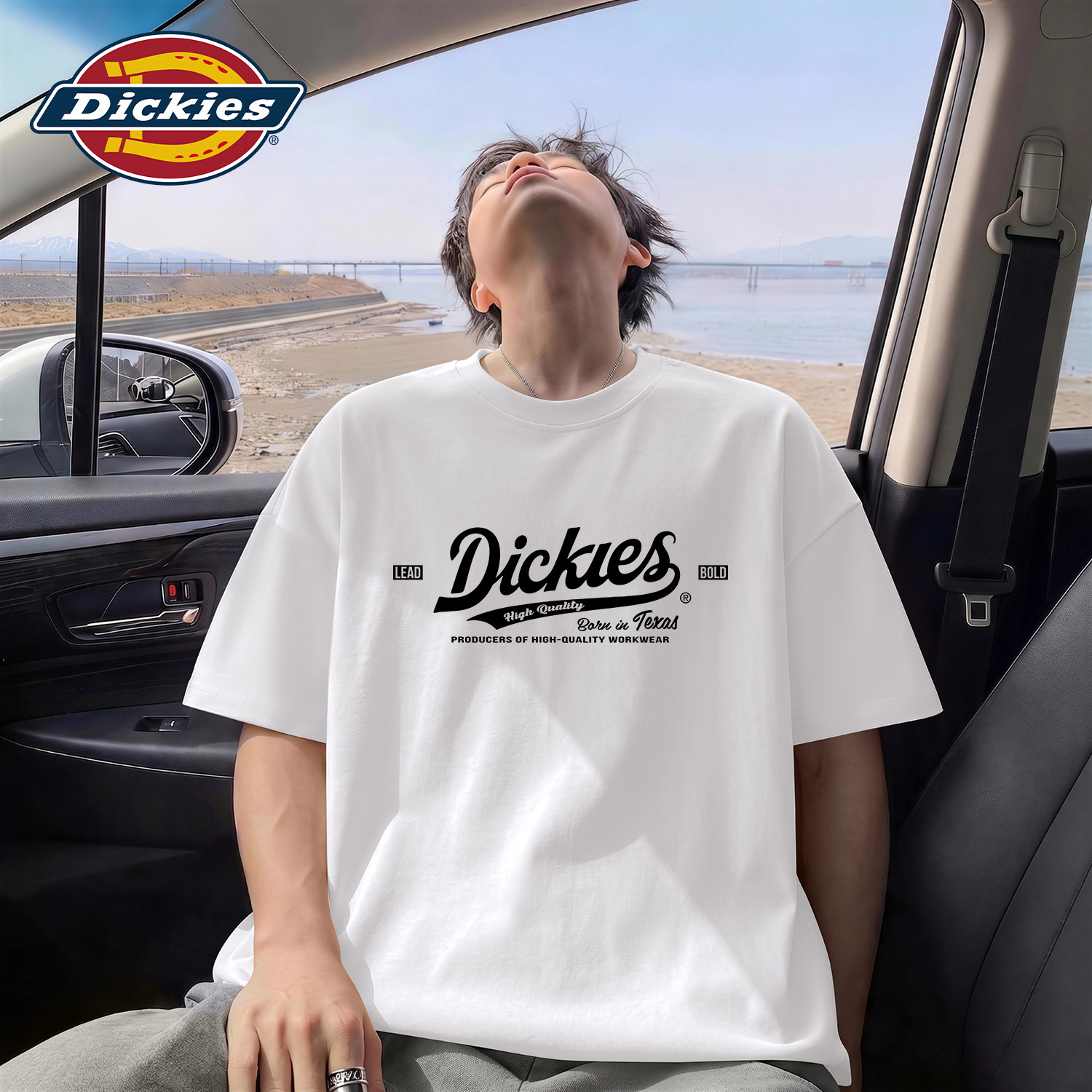 Dickies男生白色纯棉短袖T恤
