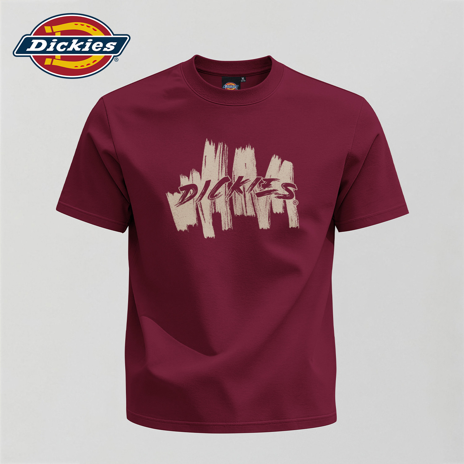 Dickies酒红色短袖T恤男款2026夏