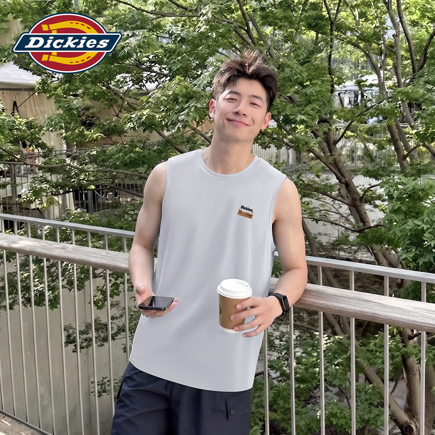 Dickies灰色冰丝凉感速干背心