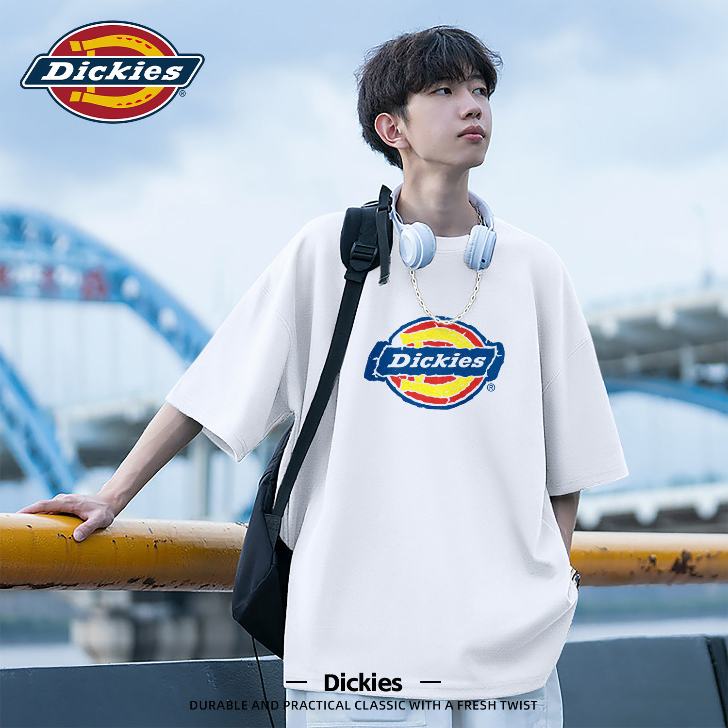 Dickies美式潮牌短袖t恤男士2026新款夏季纯棉宽松纯棉情侣款半袖