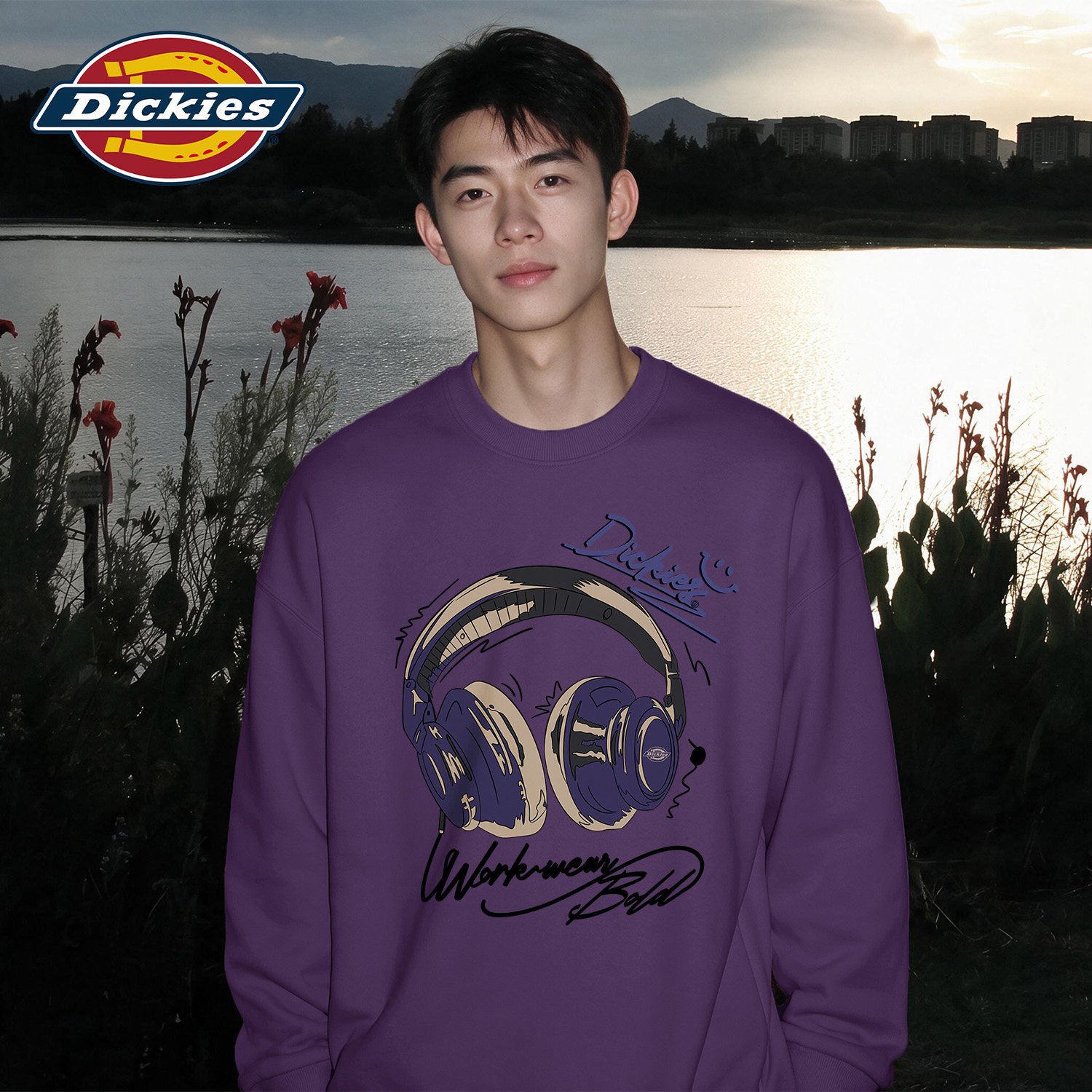 Dickies长袖休闲印花卫衣宽松套