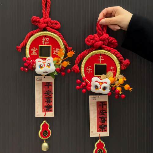 挂门上的吉祥物2026马年万字结门挂件春节过年入户门铜钱挂饰喜庆