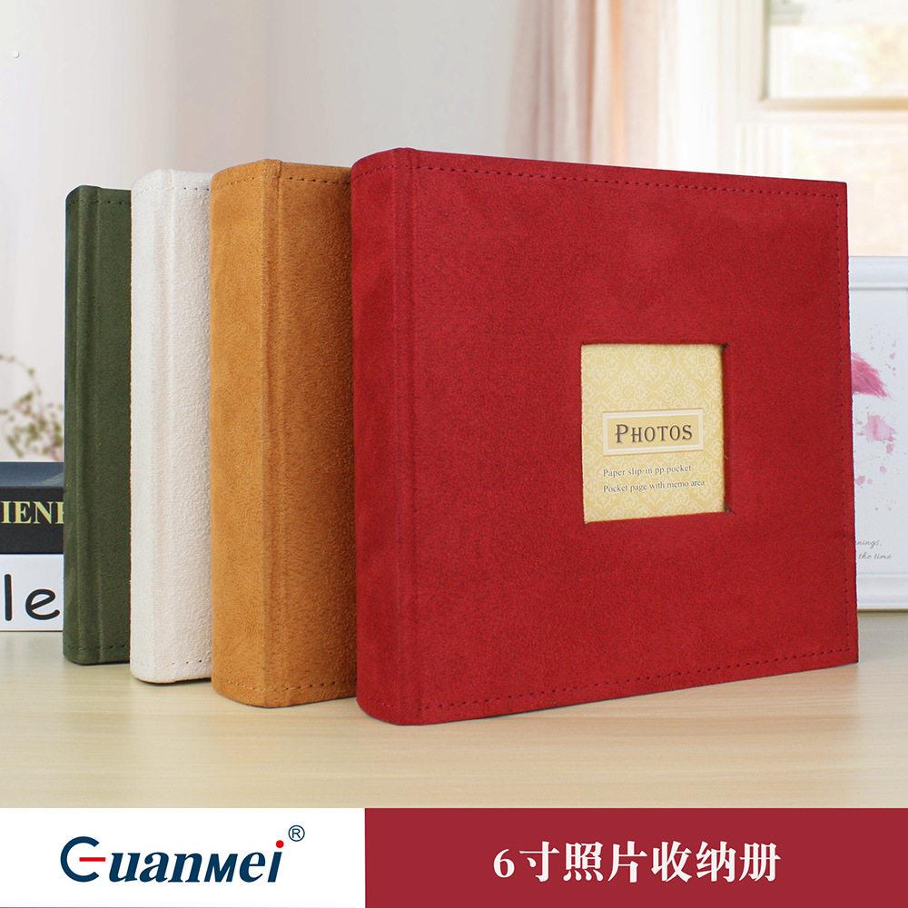 厂家绒布创意礼品复古6寸相册200张插袋式照片收纳册影集