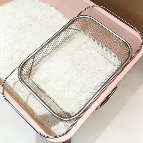 【轻松铲猫砂！】可伸缩过滤筛网不锈钢猫砂粉尘筛子猫砂盆过滤架