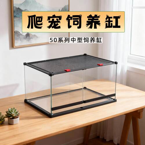 爬宠饲养缸玻璃缸睫角蜥蜴树蛙蛇陆龟睫角蛇爬虫饲养箱生态雨林缸