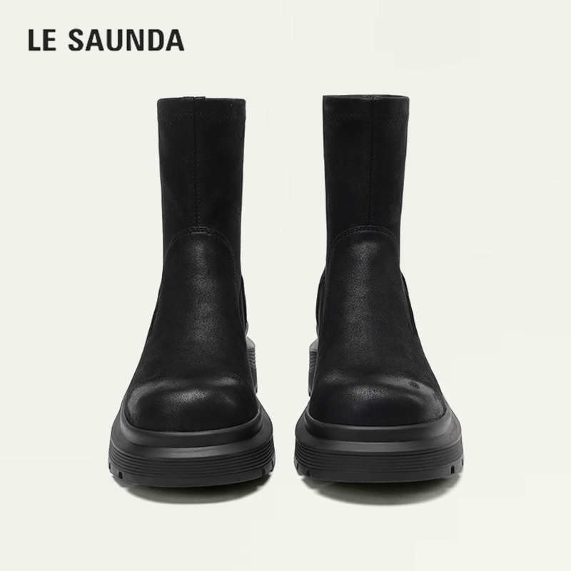 LESAUNDA/莱尔斯丹百搭套筒靴