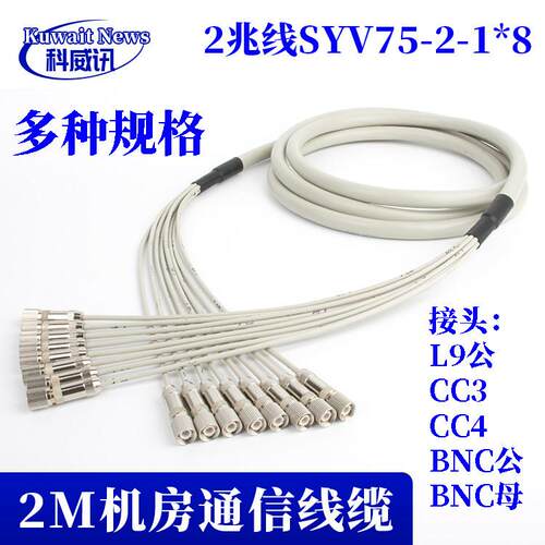 SYV75-2-1*8跳线8芯2兆线DDF线L9-2-1插头BNC插头CC4Y2M线BNC转L9