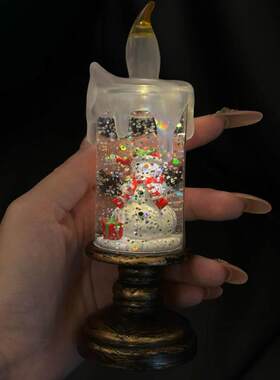 圣诞小夜灯电子蜡烛灯仿真氛围感圣诞节装饰品场景布置桌面摆件