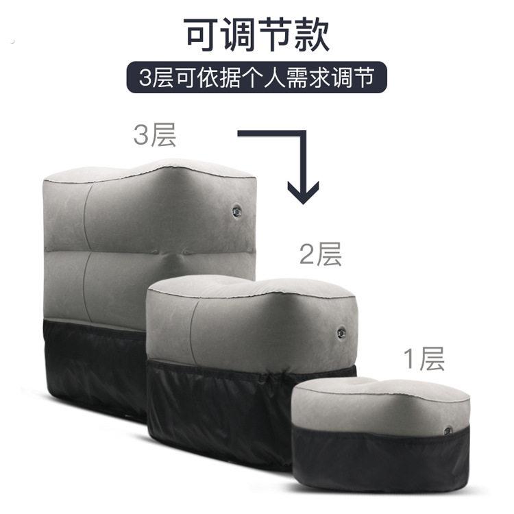 优选新款充气搁脚垫可携式充气脚垫植绒充气足踏旅行户外脚凳充气
